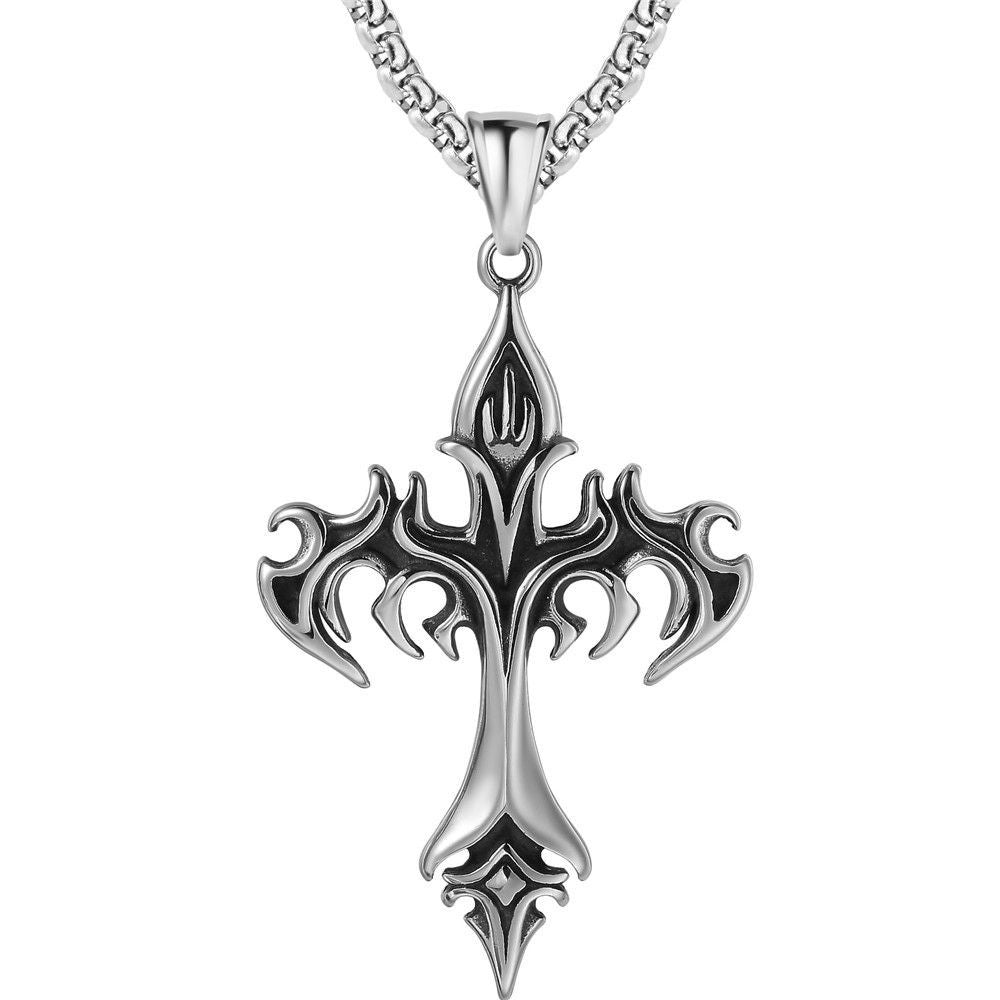 &quot;Flame Cross&quot; Necklace