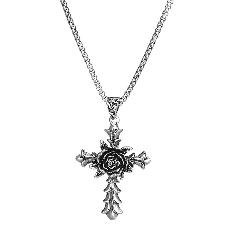 &quot;Rose Cross&quot; Necklace