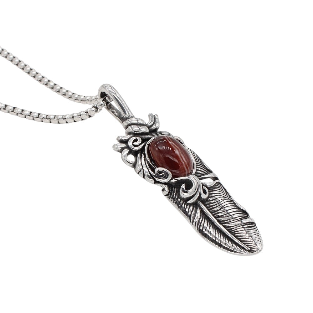 &quot;Redstone Feather&quot; Necklace